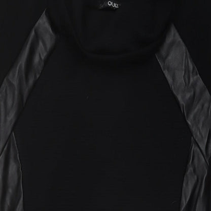 Quiz Womens Black Polyester Mini Size 10 Roll Neck Pullover