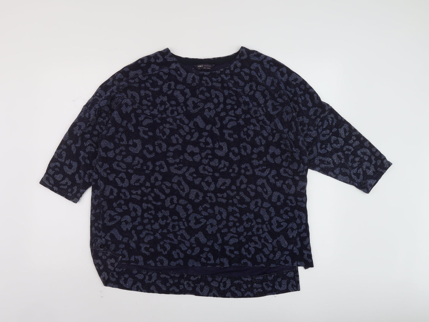 Womens UK Size 16 Marks and Spencer Blue Basic Blouse