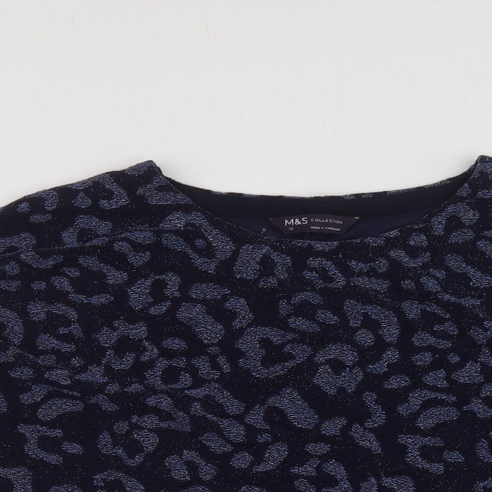 Womens UK Size 16 Marks and Spencer Blue Basic Blouse
