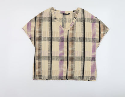Womens UK Size 12 Marks and Spencer Beige Basic T-Shirt