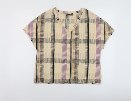 Womens UK Size 12 Marks and Spencer Beige Basic T-Shirt