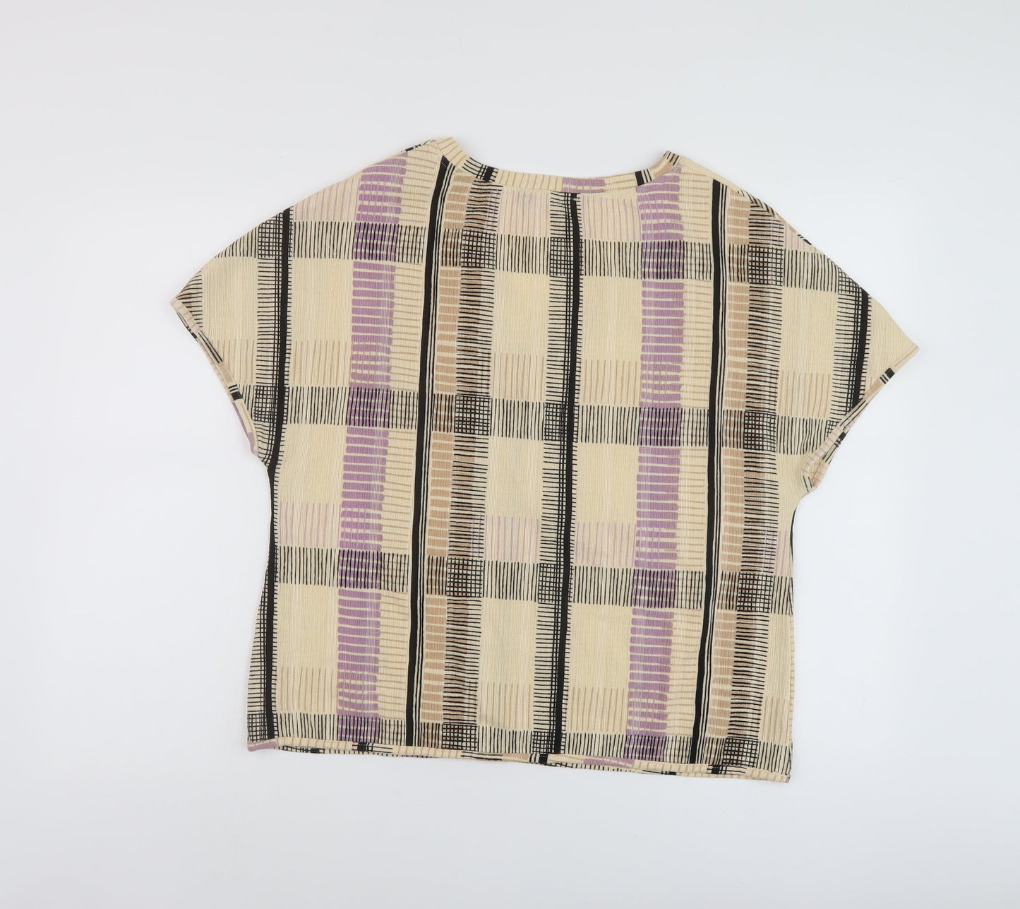 Womens UK Size 12 Marks and Spencer Beige Basic T-Shirt