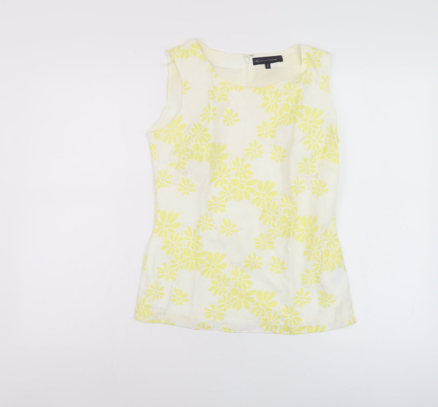 Womens UK Size 6 Marks and Spencer White Basic Tank