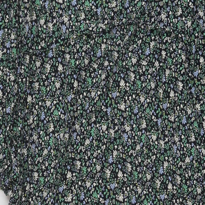 Marks and Spencer Womens Multicoloured Floral Viscose A-Line Size 12 Round Neck Pullover