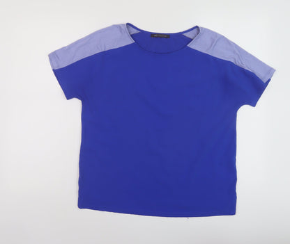 Womens UK Size 12 Marks and Spencer Blue Basic T-Shirt