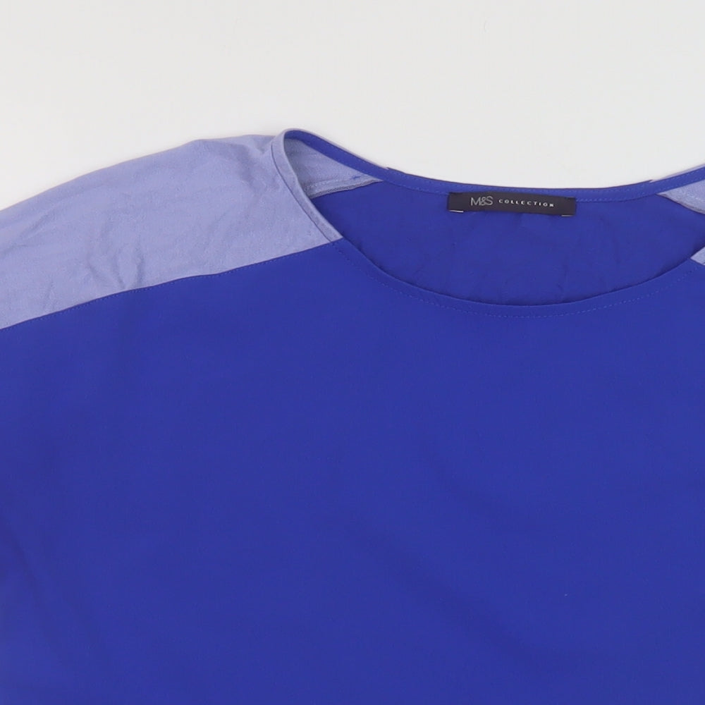 Womens UK Size 12 Marks and Spencer Blue Basic T-Shirt
