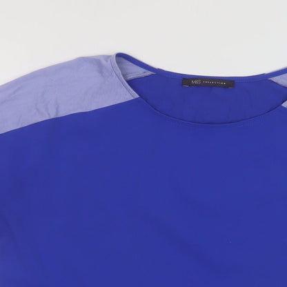 Womens UK Size 12 Marks and Spencer Blue Basic T-Shirt