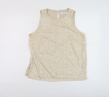Womens UK Size 12 Marks and Spencer Beige Basic Tank