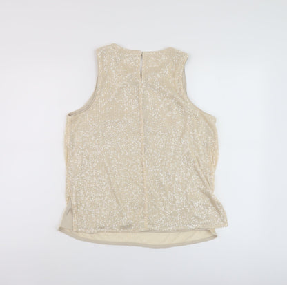 Womens UK Size 12 Marks and Spencer Beige Basic Tank