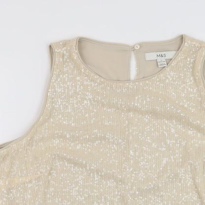 Womens UK Size 12 Marks and Spencer Beige Basic Tank