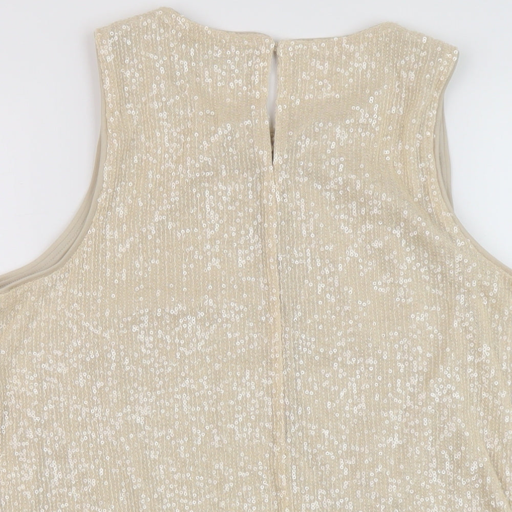 Womens UK Size 12 Marks and Spencer Beige Basic Tank