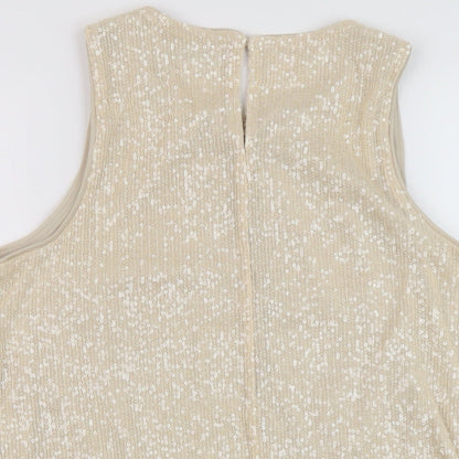 Womens UK Size 12 Marks and Spencer Beige Basic Tank