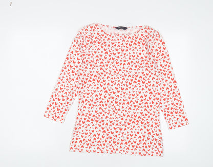 Womens UK Size 10 Marks and Spencer Red Basic T-Shirt