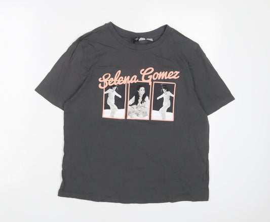 Womens UK Size S H&M Grey Basic T-Shirt
