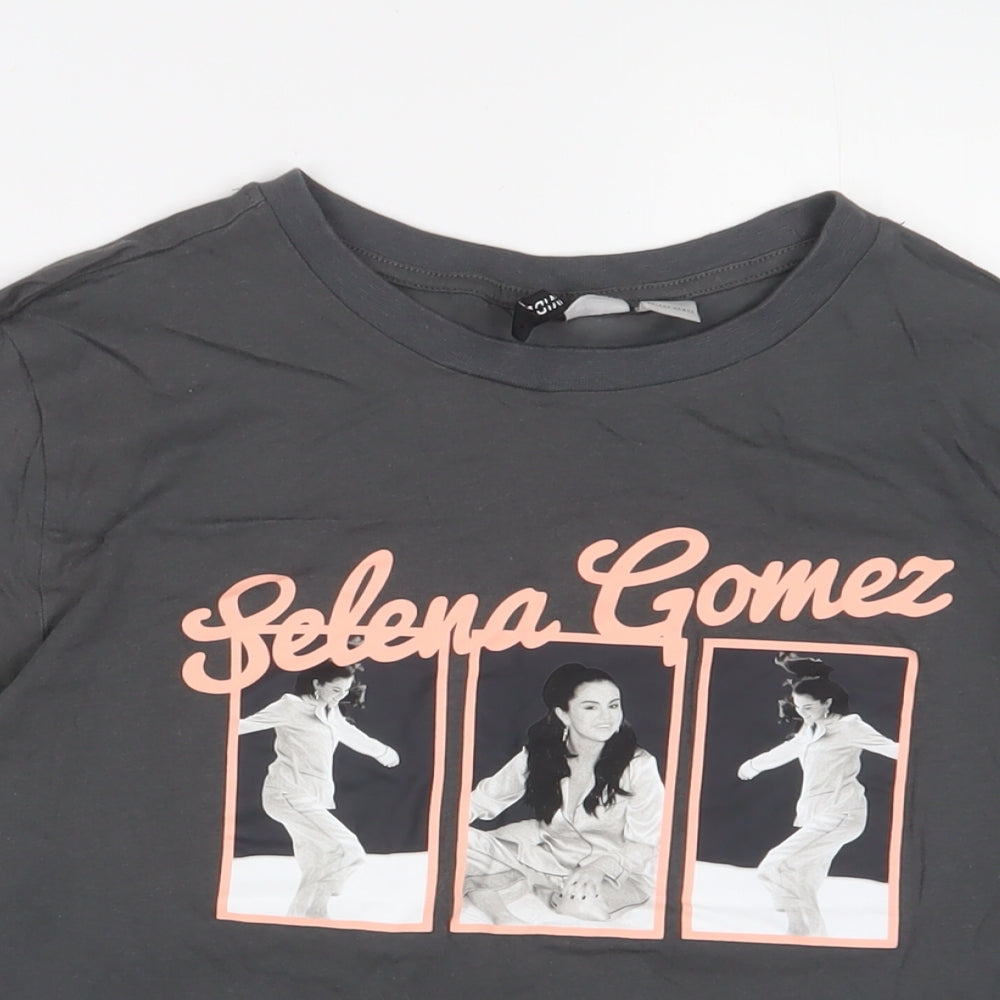 Womens UK Size S H&M Grey Basic T-Shirt