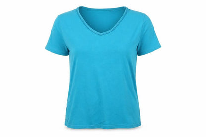 Womens UK Size 14 EWM Blue Basic T-Shirt