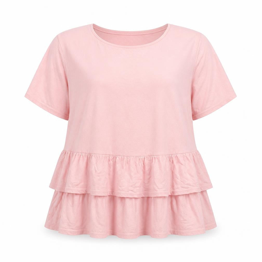 Womens UK Size 16 New Look Pink Basic T-Shirt