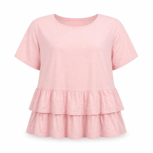 Womens UK Size 16 New Look Pink Basic T-Shirt
