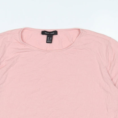 Womens UK Size 16 New Look Pink Basic T-Shirt