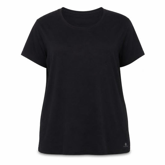 DECATHLON Womens Black Polyester Basic T-Shirt Size 2XL V-Neck