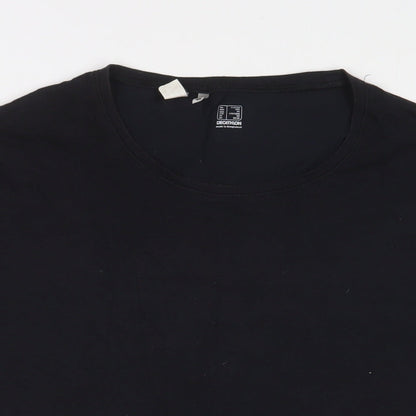 DECATHLON Womens Black Polyester Basic T-Shirt Size 2XL V-Neck