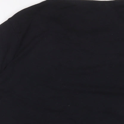 DECATHLON Womens Black Polyester Basic T-Shirt Size 2XL V-Neck