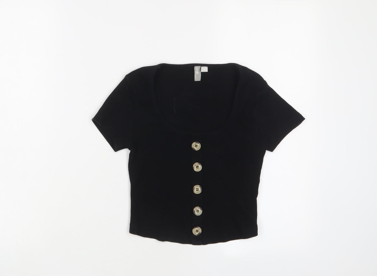 Womens UK Size 8 ASOS Black Basic T-Shirt