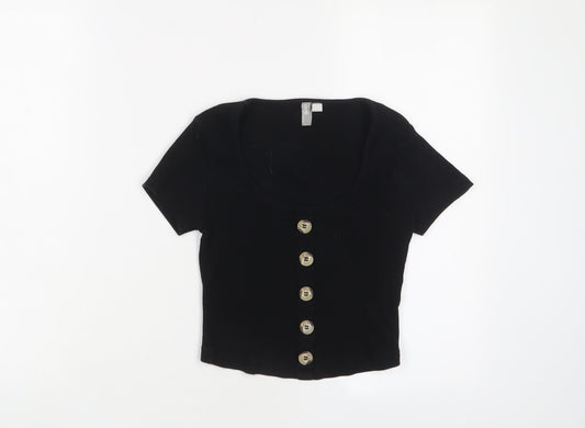 Womens UK Size 8 ASOS Black Basic T-Shirt
