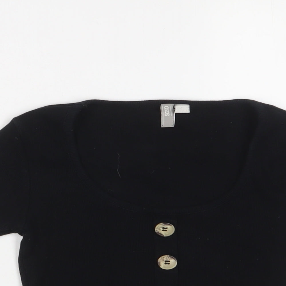 Womens UK Size 8 ASOS Black Basic T-Shirt