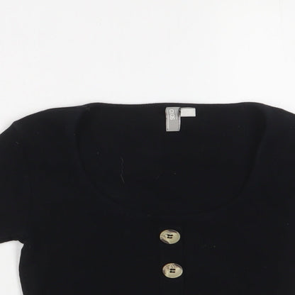 Womens UK Size 8 ASOS Black Basic T-Shirt