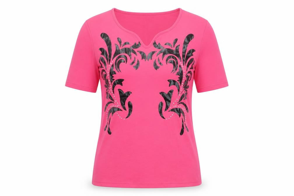Womens UK Size S Casamia Pink Basic T-Shirt