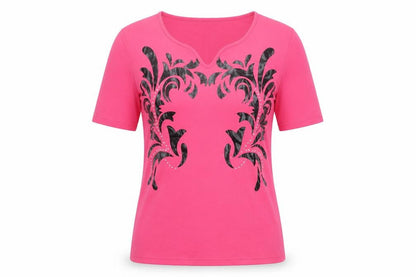 Womens UK Size S Casamia Pink Basic T-Shirt