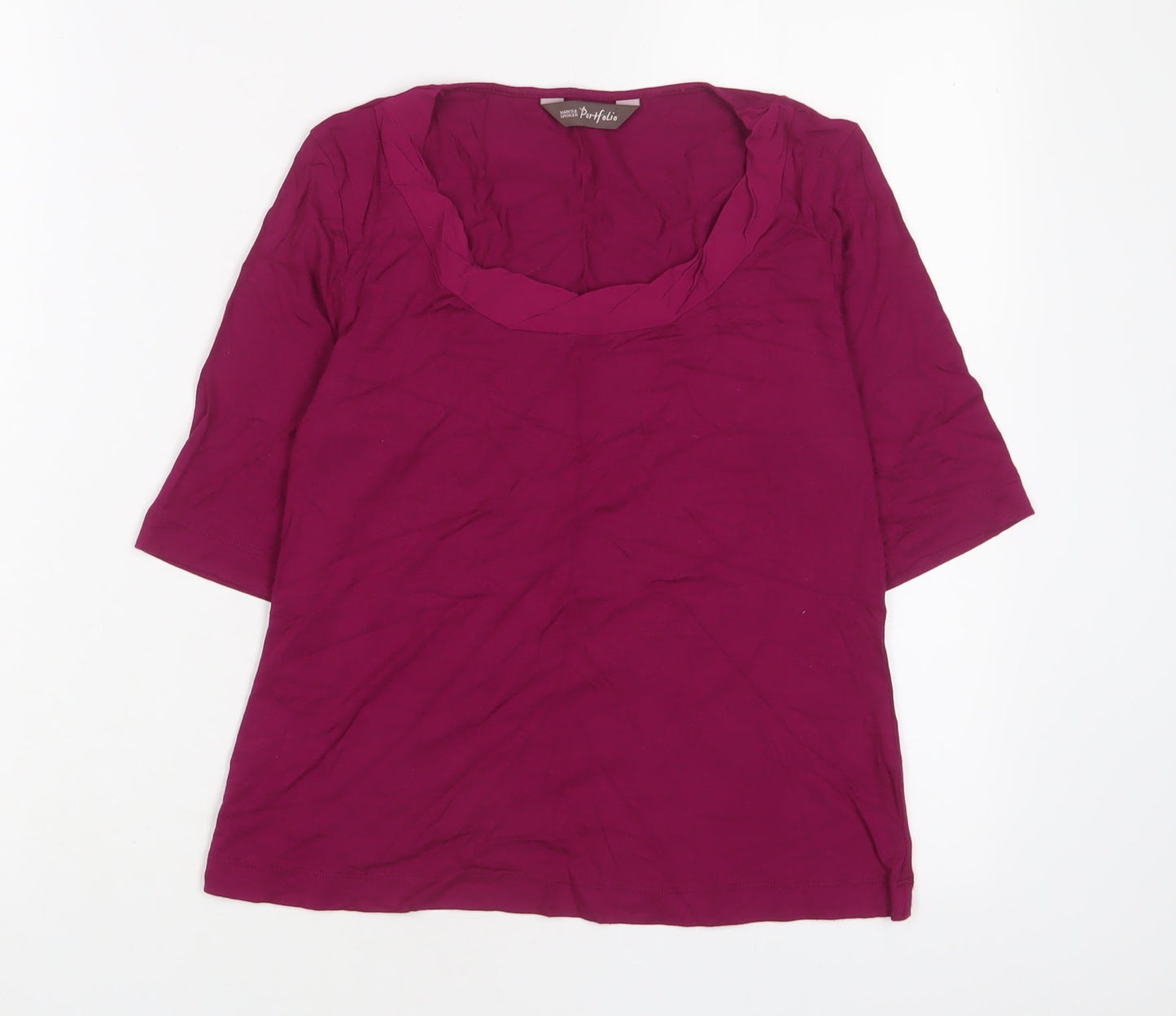 Womens UK Size 6 Marks and Spencer Purple Basic T-Shirt