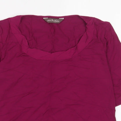 Womens UK Size 6 Marks and Spencer Purple Basic T-Shirt