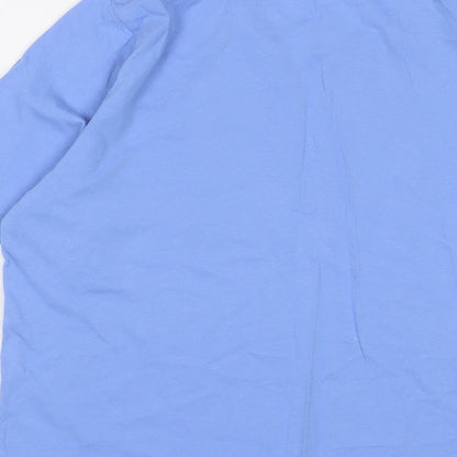 Womens UK Size 14 Anne De Lancay Blue Basic T-Shirt