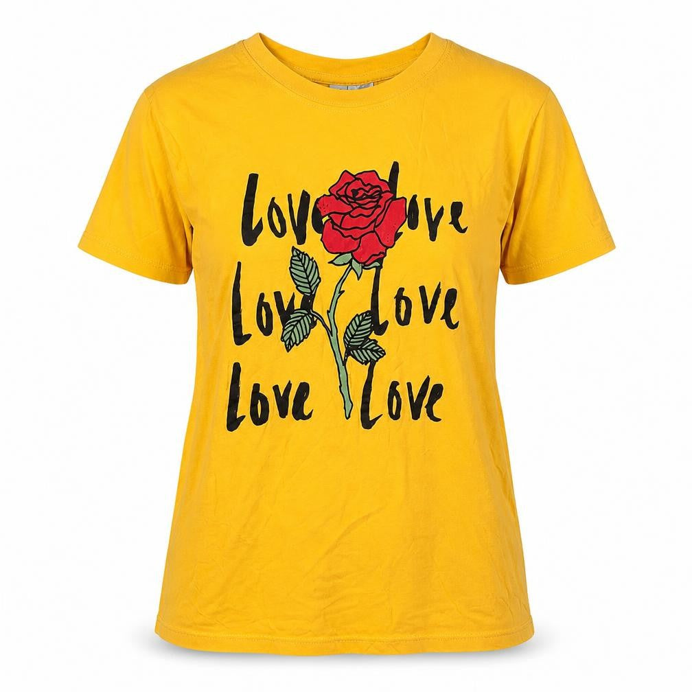 Womens UK Size S H&M Yellow Basic T-Shirt