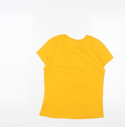 Womens UK Size S H&M Yellow Basic T-Shirt
