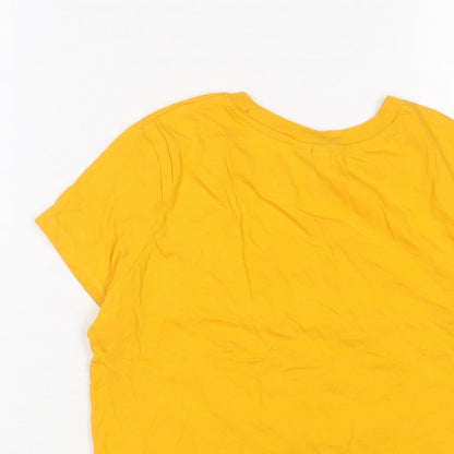 Womens UK Size S H&M Yellow Basic T-Shirt