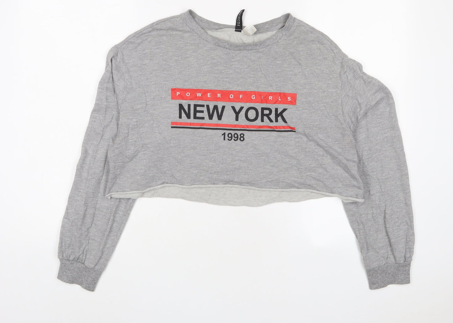 H&M Womens Grey Cotton Pullover Sweatshirt Size M Pullover - New York
