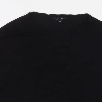 Womens UK Size 14 New Look Black Basic T-Shirt