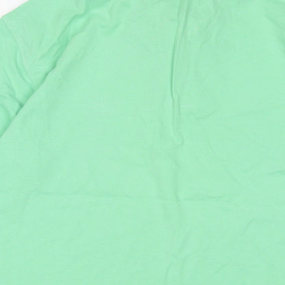 Cotton Traders Mens Green Cotton Polo Size M Collared Button - Logo, Embroidered