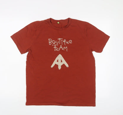 Boutique Team Womens Brown Cotton Basic T-Shirt Size M Crew Neck
