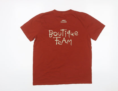 Boutique Team Womens Brown Cotton Basic T-Shirt Size M Crew Neck