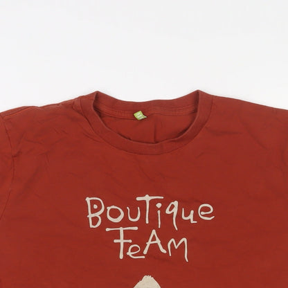 Boutique Team Womens Brown Cotton Basic T-Shirt Size M Crew Neck