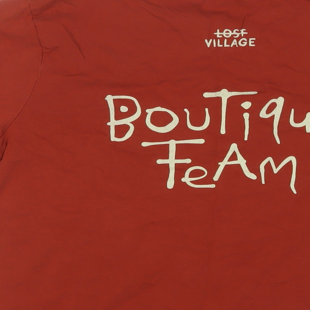 Boutique Team Womens Brown Cotton Basic T-Shirt Size M Crew Neck