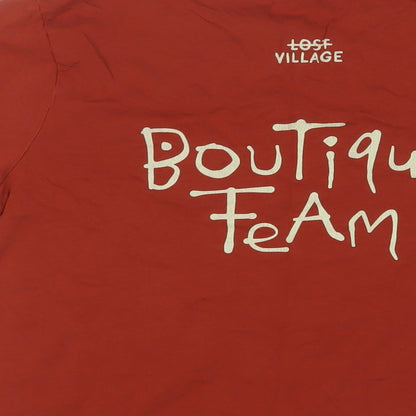 Boutique Team Womens Brown Cotton Basic T-Shirt Size M Crew Neck