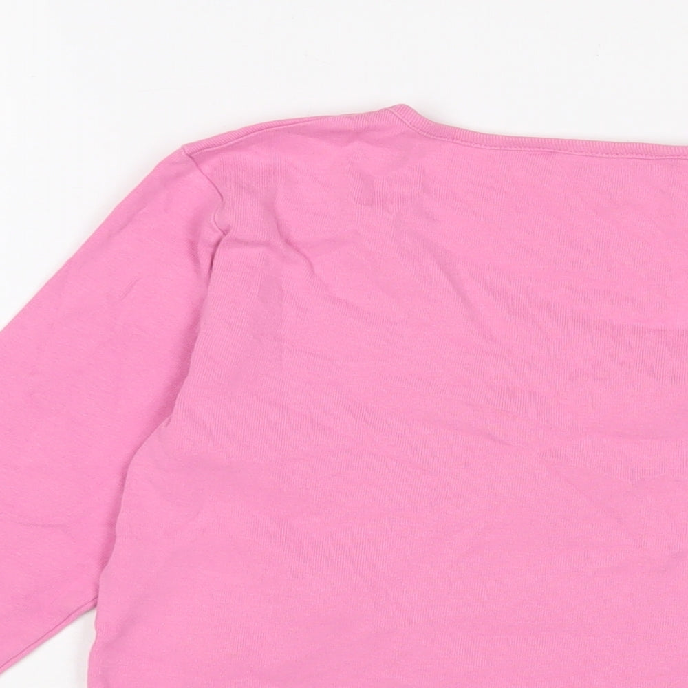 Opal mSyone Womens Pink Cotton Basic T-Shirt Size 14 V-Neck