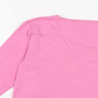 Opal mSyone Womens Pink Cotton Basic T-Shirt Size 14 V-Neck