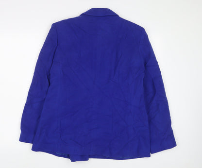 MODE Womens Blue Jacket Size 16 Zip - Zip Pockets