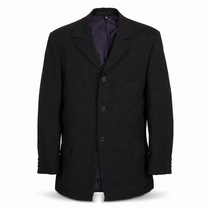 pinstripe' Mens Black Polyester Jacket Suit Jacket Size 42 Regular